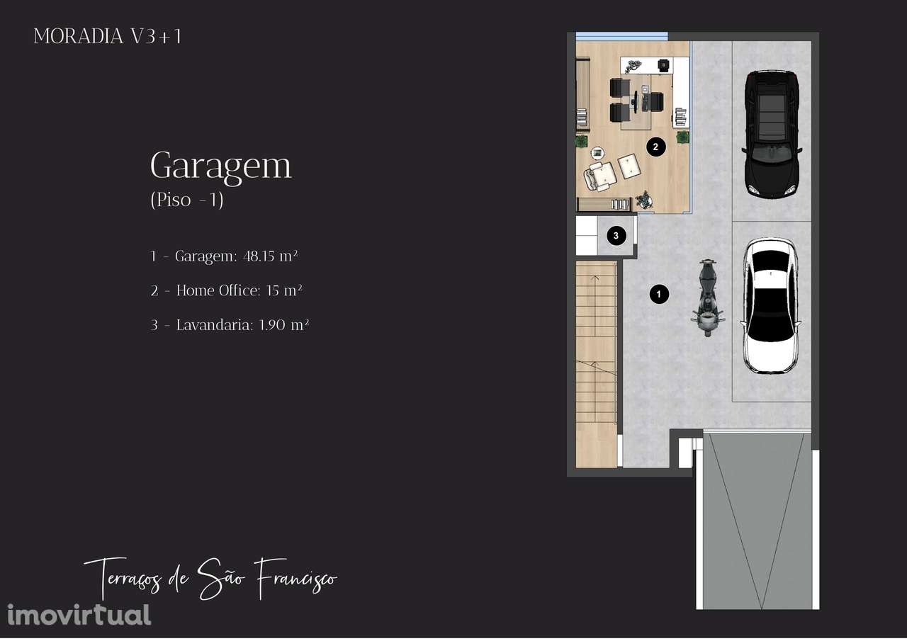Moradia Banda - Tipologia V3+1 com piscina | Terraços de S. Francisco - Grande imagem: 2/11