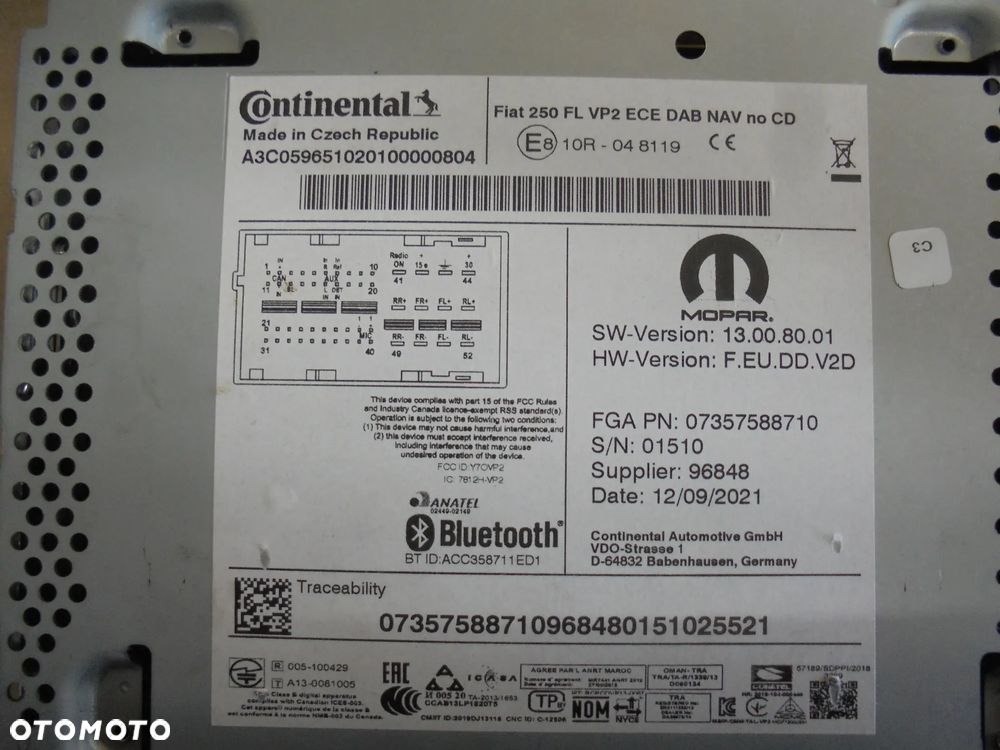 7357588710 RADIO FIAT DUCATO 2012- DOTYKOWE - 2