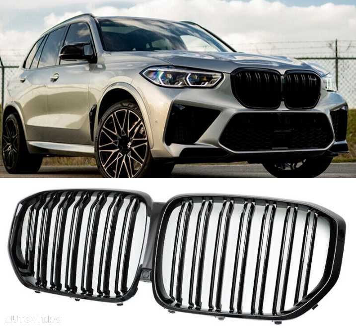 Grile Nari Duble M BMW X5 G05 2018+ Negru Lucios, Compatibil Camera - 8