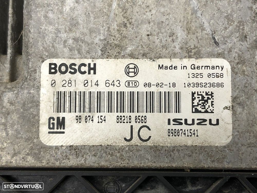Centralina do motor ECU Usado OPEL ASTRA H 1.7 CDTI (L48) 0281014643 0 281 014 6... - 4