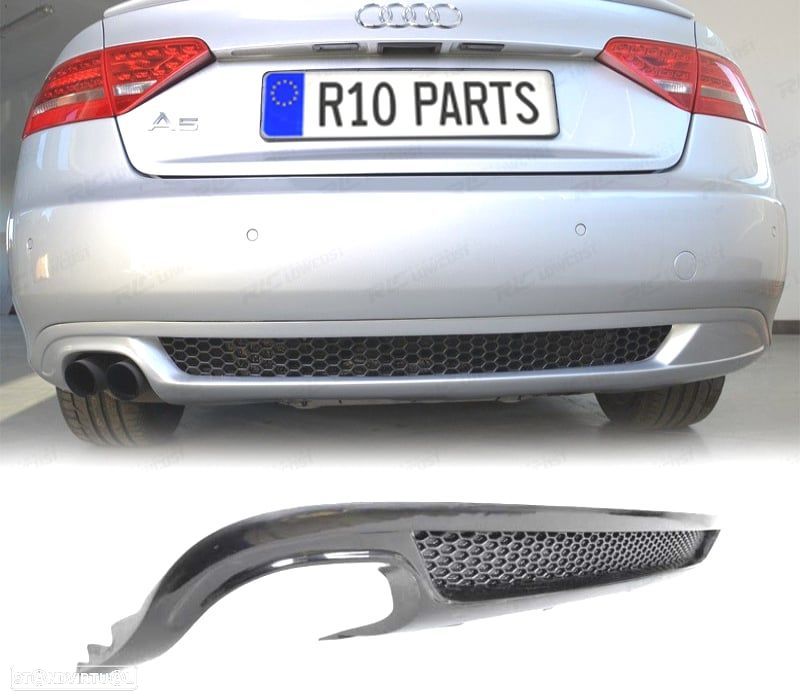 DIFUSOR PÁRA-CHOQUES TRASEIRO AUDI A5 07-11 DUPLA SAIDA ESQUERDA - 1