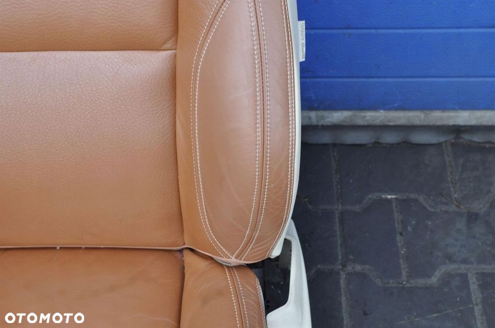 VOLVO S60 V60 FOTEL KIEROWCY LEWY RUDA SKÓRA - 8