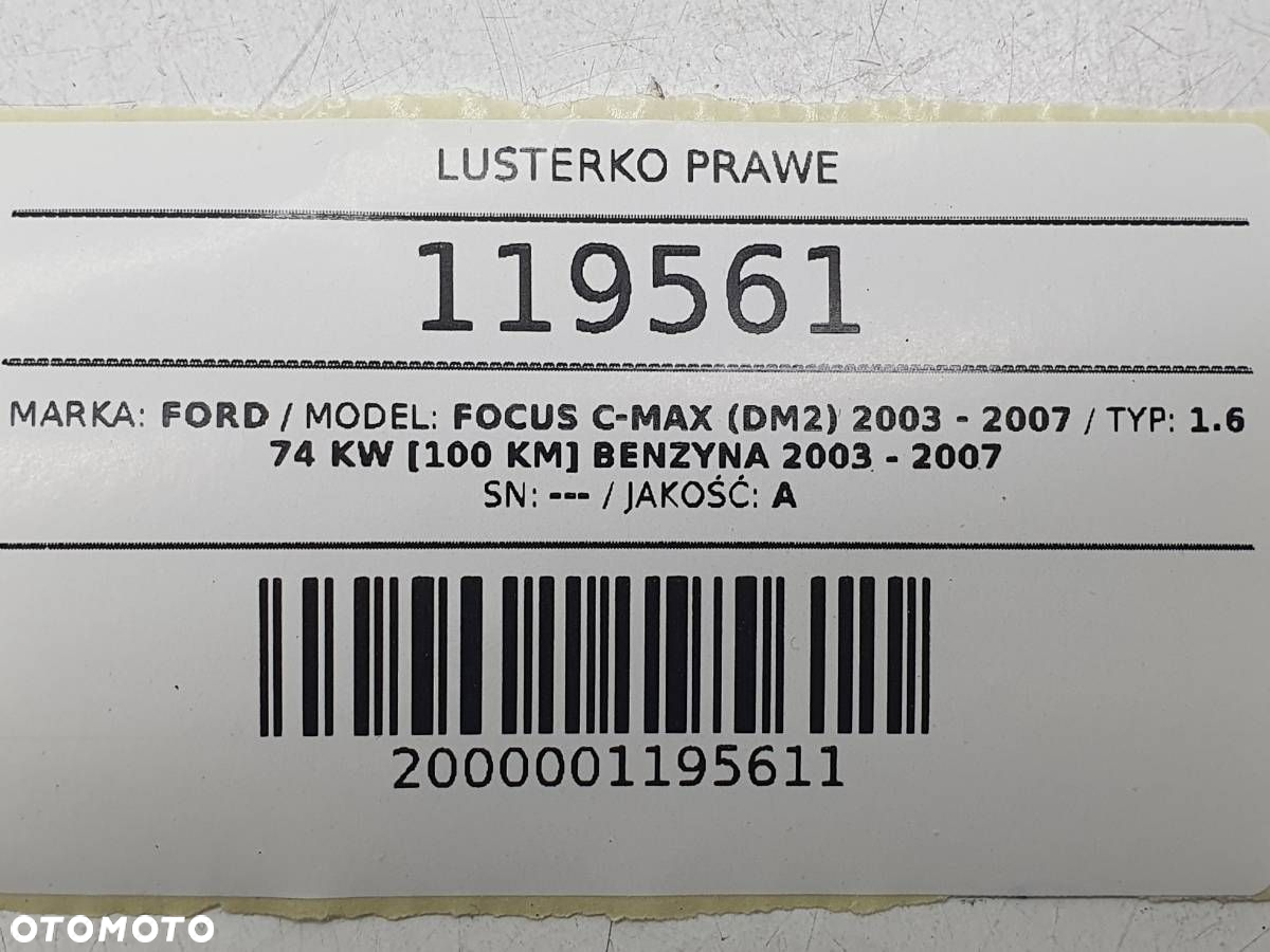 LUSTERKO PRAWE ELEKTRYCZNE FORD FOCUS C-MAX I EUROPA 5 PIN - 9