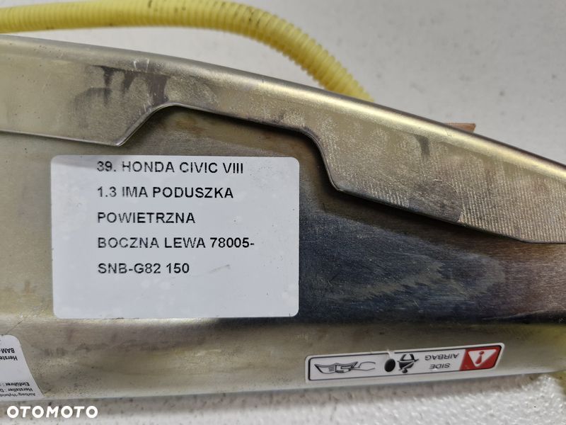 HONDA CIVIC 8 VIII PODUSZKA POWIETRZNA AIRBAG FOTELA LEWA 78005-SNB-G82 - 2