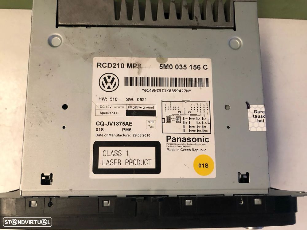 VW POLO 2011 6R AUTO RADIO - R151 - 2