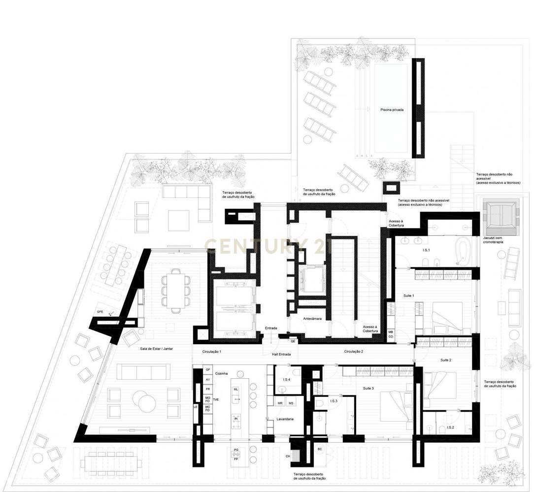 Penthouse T3 com terraço num condomínio fechado, Ocean Terrace, em Leç - Grande imagem: 2/4