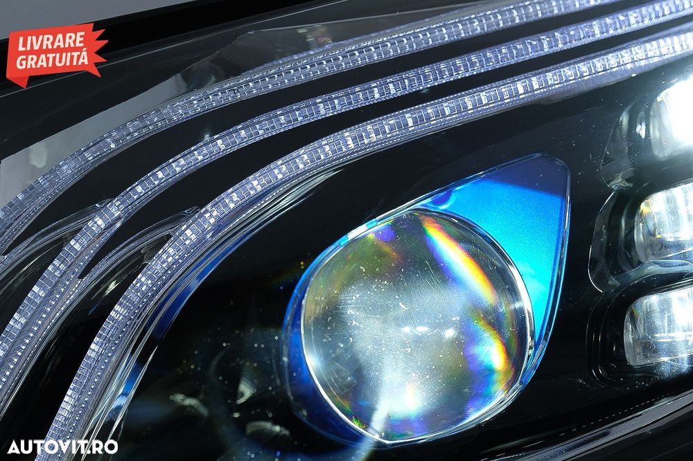 Faruri Full LED Mercedes C-Class W205 S205 (2014-2020) LHD W222 Design- livrare gratuita - 9