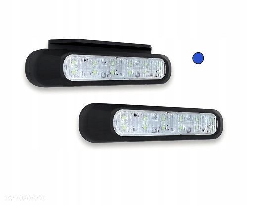 2xLAMPA OSTRZEGAWCZA NIEBIESKA LED POLICJA KARETKA - 1