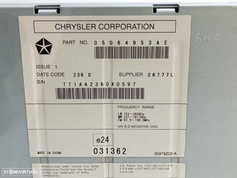 SISTEMA AUDIO / RADIO CD JEEP PATRIOT LIMITED - 4