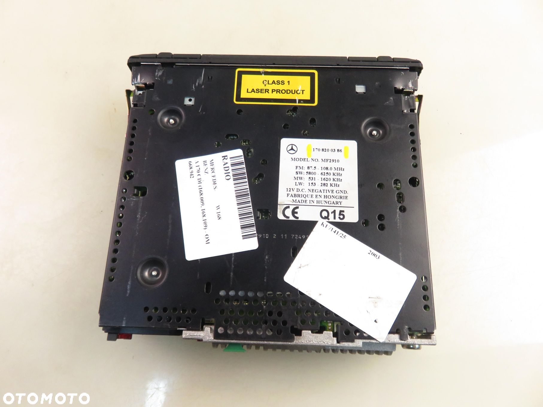 RADIO KASETA  MERCEDES-BENZ W168 1708200386 ROZKODOWANE - 5