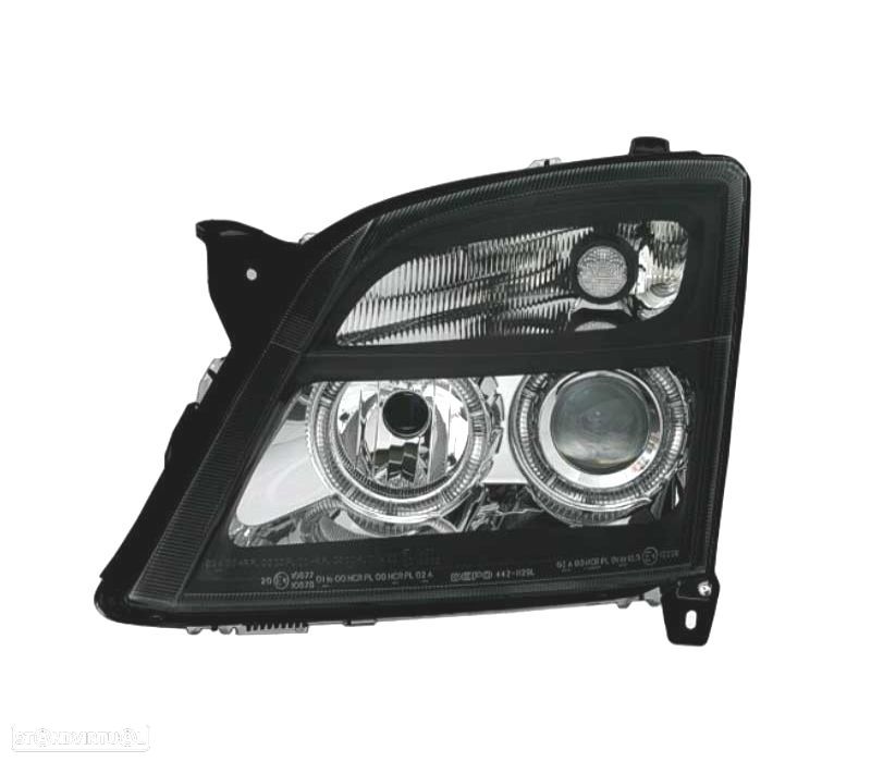FARÓIS FRONTAIS ANGEL EYES OPEL VECTRA C 02-05 E OPEL SIGNUM 03-05 PRETO - 2