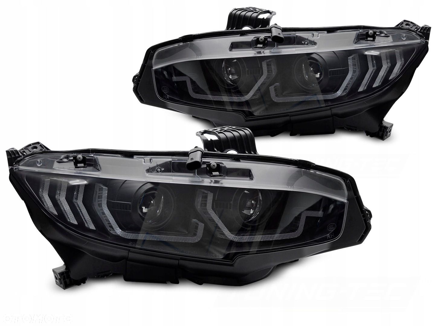 Reflektory Lampy kpl Diody Soczewka Clear Black Honda Civic X 10 2016-2021 - 1