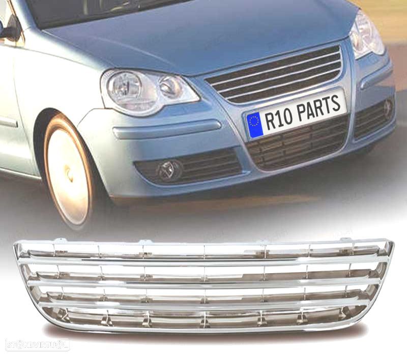 GRELHA FRONTAL VOLKSWAGEN VW POLO 05-09 CROMADA - 1