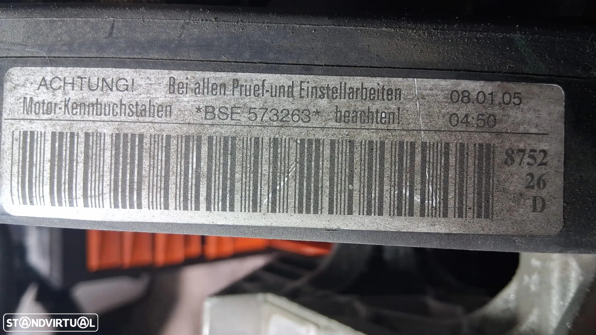 Motor VW Seat Audi Skoda 1.6 102cv refª BSE - 5