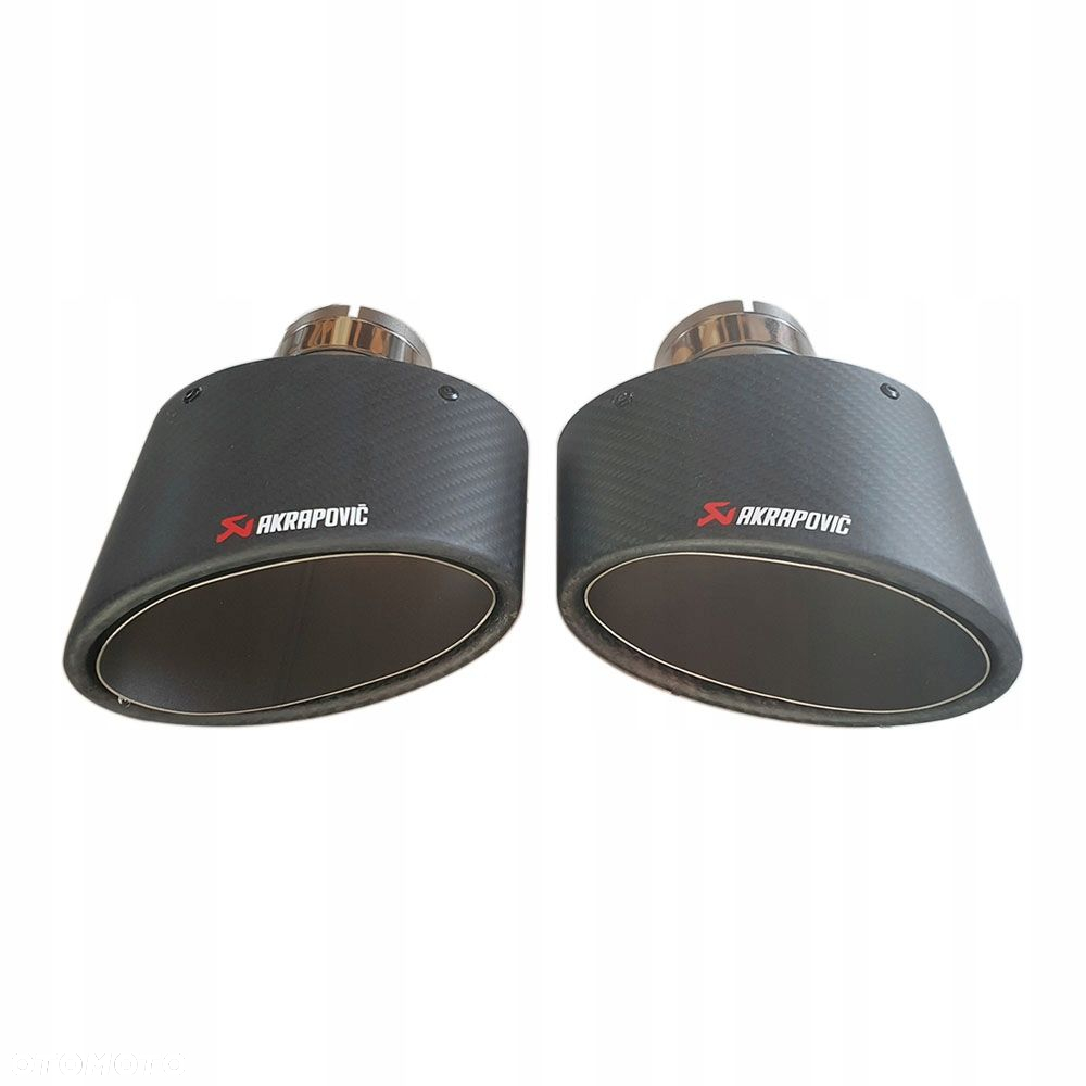 Końcówka wydechu tłumika owalne ścięte AKRAPOVIC 150mm MAT dwie końcówki - 2