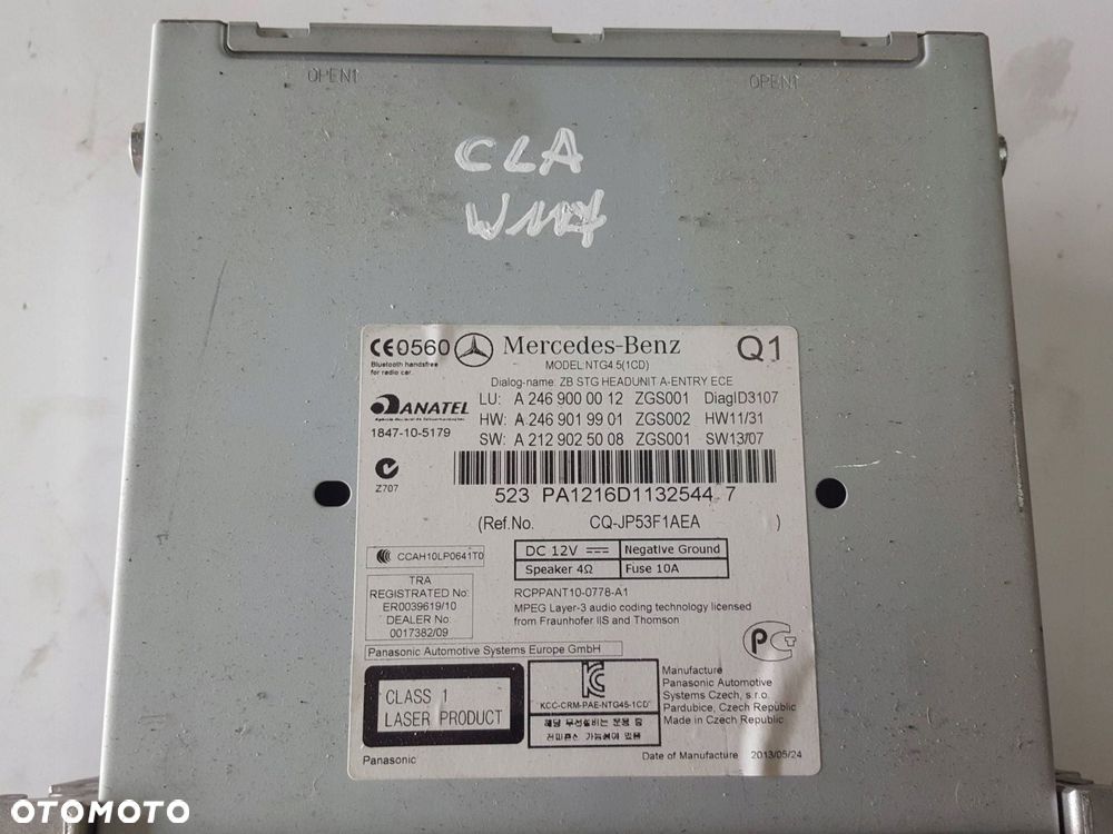 MERCEDES CLA W117 13-18r RADIO NAWIGACJA A2469000012 - 3