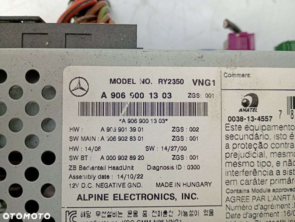 radio nawigacja ekran monitor mercedes sprinter w906 lift 2013-2017 a9069001303 - 7