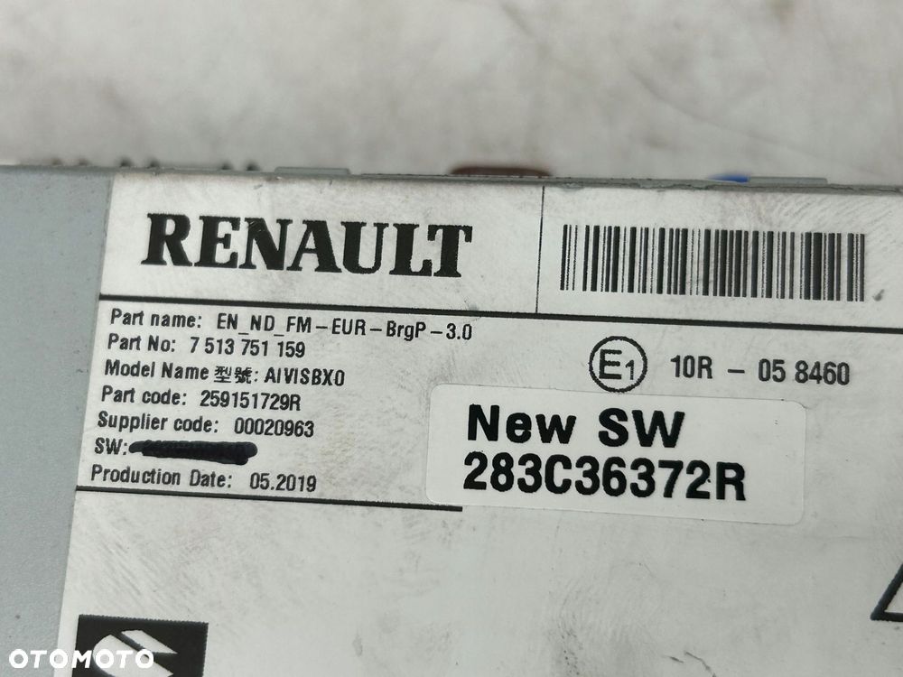 radioodtwarzacz stacja multimedialna renault megane iv 259151729r - 5
