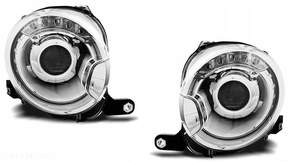Reflektory Lampy Xenon look H7 Fiat 500 2007-2021 - 1