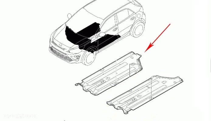 Osłona podwozia Kia Stonic Kia Rio 4 IV 17r.- NOWA prawa osłona dolna płyta boczna oryginalna 84225- - 1