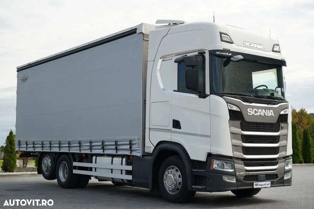 Scania S 450 / CORTINĂ 7,7 M / 60 M3 / SOLO / 6X2 / AXĂ RIDICATĂ / 2019 / - 1