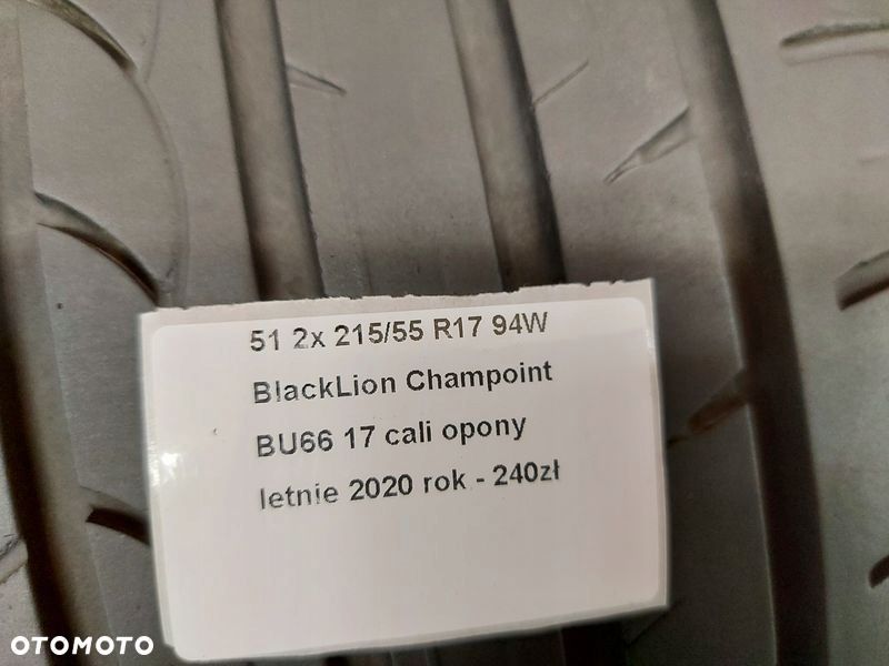 2x opony letnie blacklion champoint bu66 215/55/r17 2020r. - 2