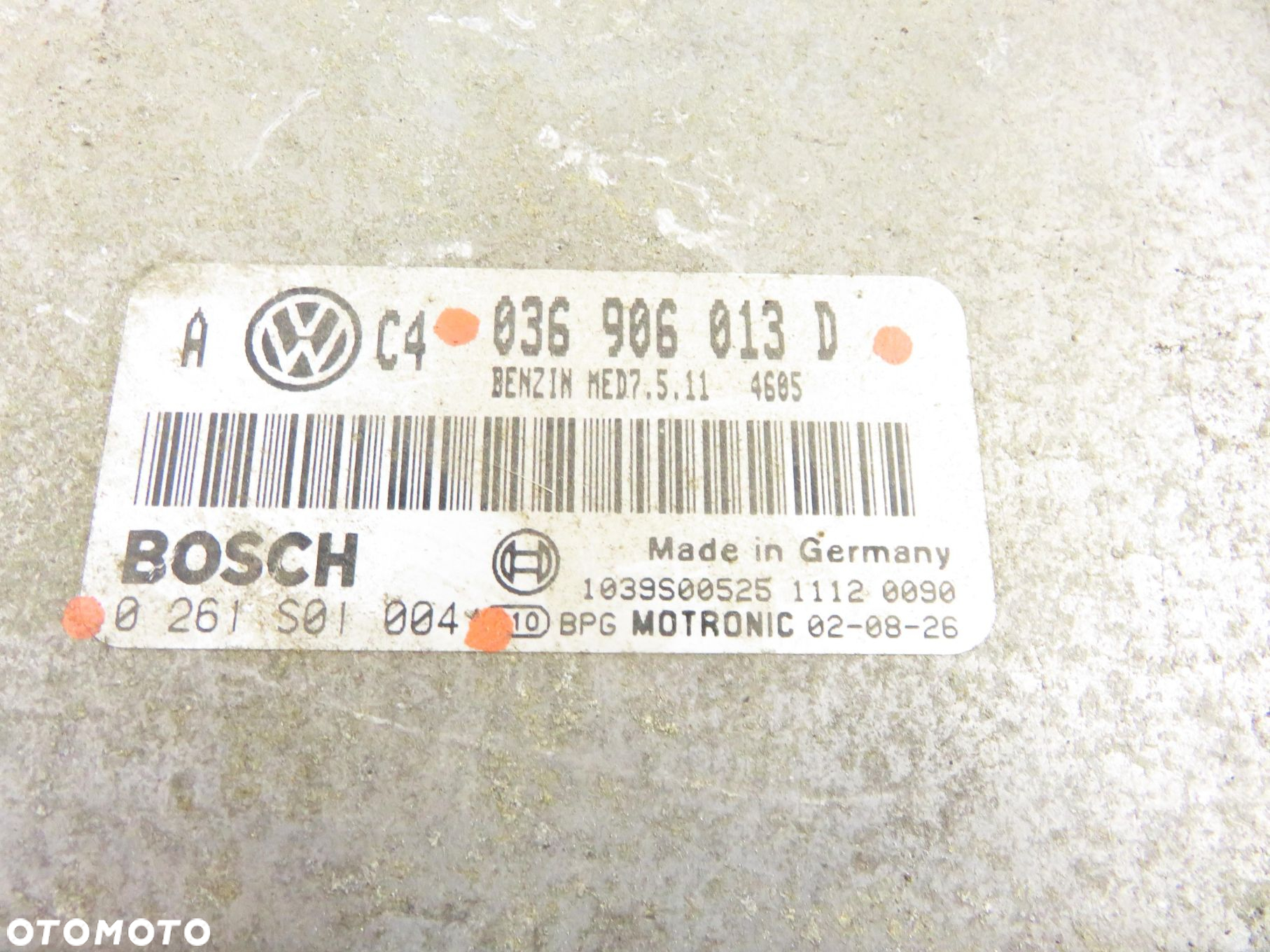 STEROWNIK VW GOLF IV (1J1) 1.6 FSI - BAD 036906013D 0261S01004 - 8
