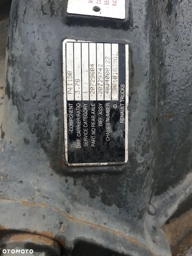 MOST TYŁ DYFER RENAULT GAMA D 19,5 DTI 3,78 - 3