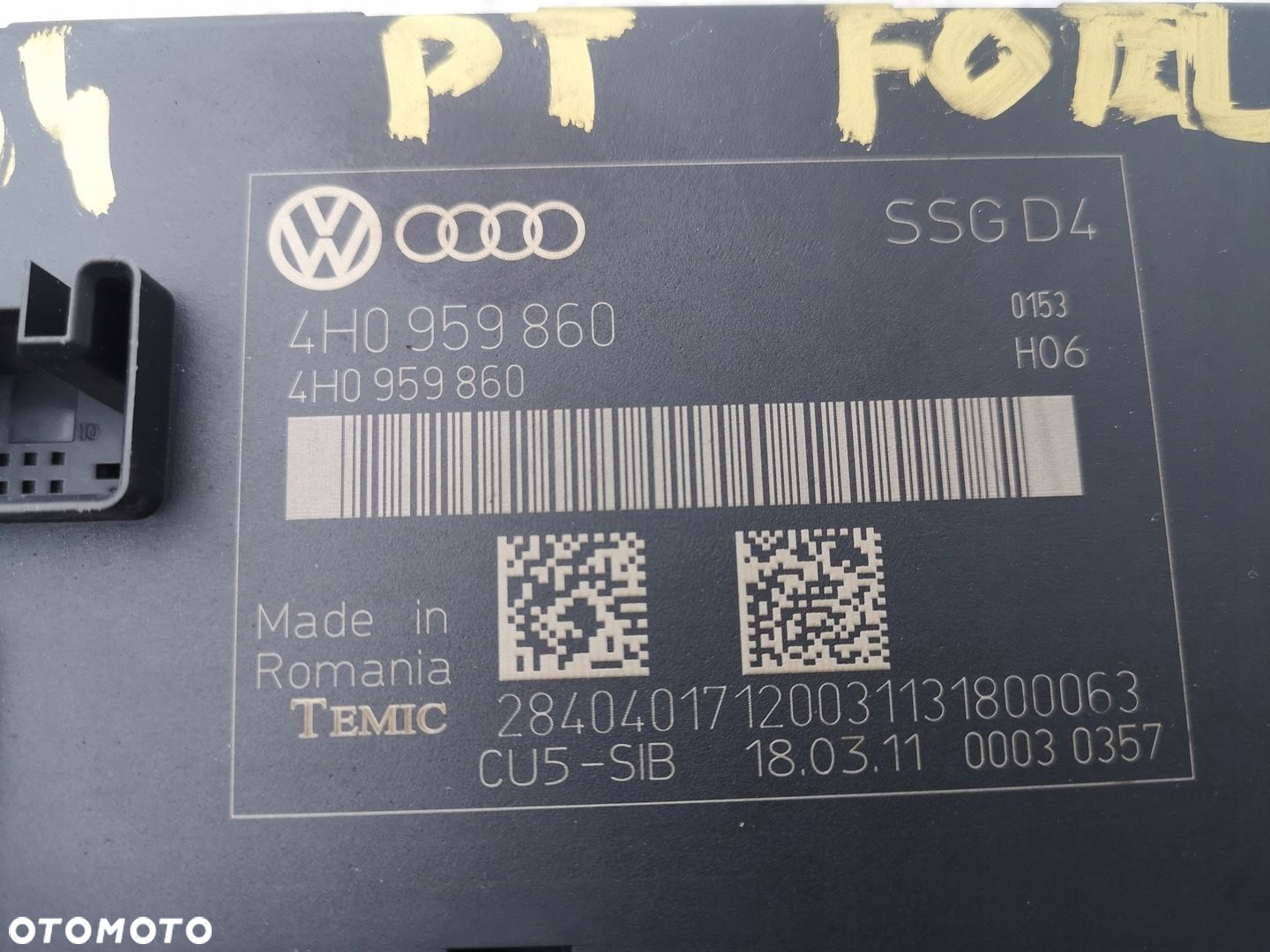 AUDI A8 D4 4H0 MODUŁ STEROWNIK FOTELA TYŁ PRAWY 4H0959860 - 3