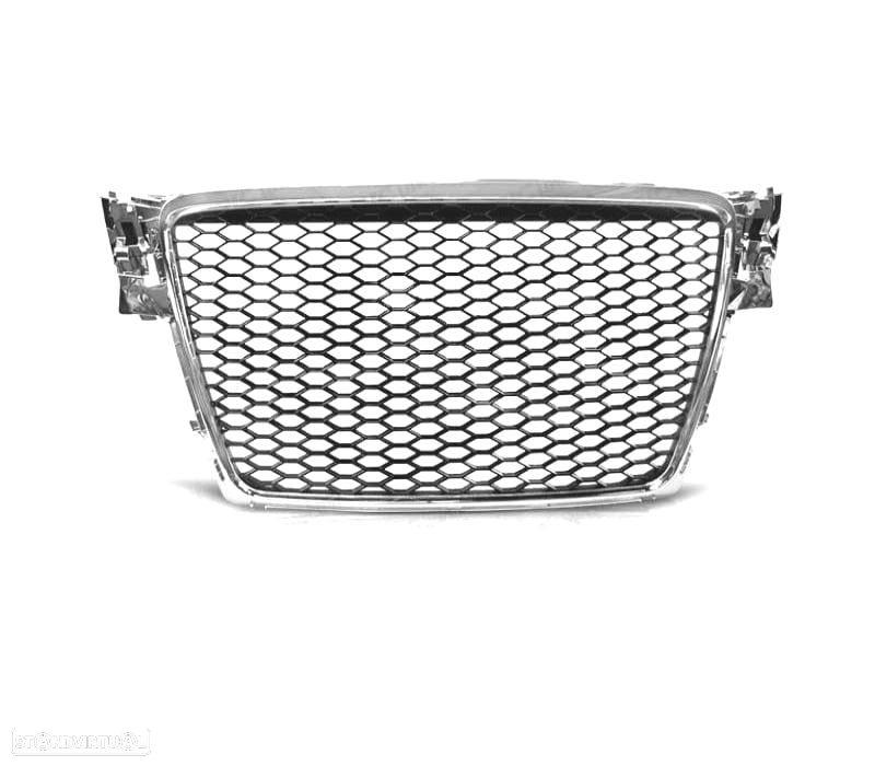 GRELHA FRONTAL AUDI A4 B8 08-11 LOOK RS FRISO CROMADO - 3