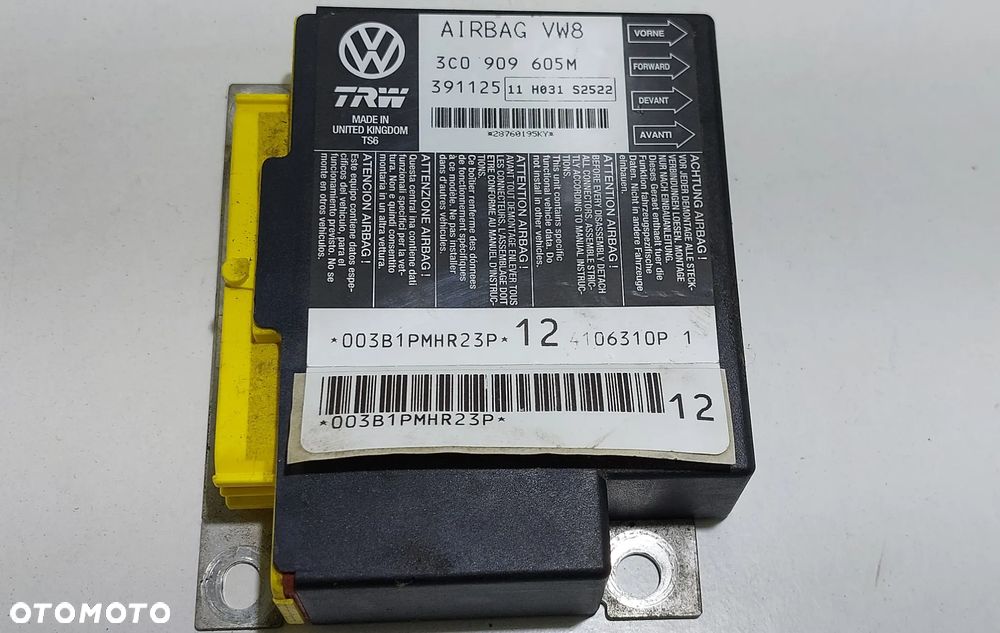 SENSOR MODUL PODUSZKI AIRBAG VW PASSAT B6 605M SLASK WYSYLKA VAT - 1