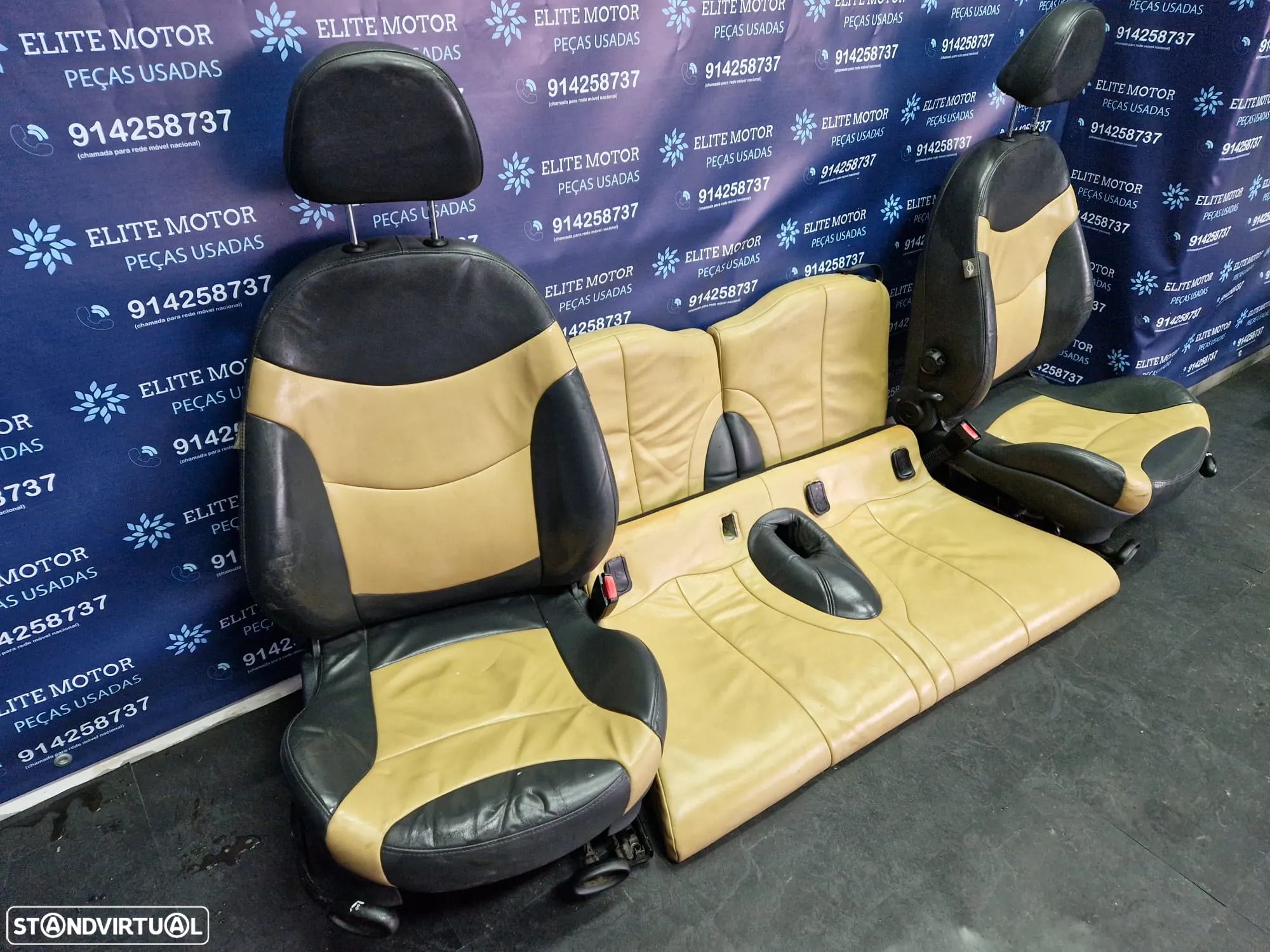 Jogo de bancos usados MINI CABRIO ONE COOPER R52 R53 R50 PELE DESCAPOTAVEL - 1