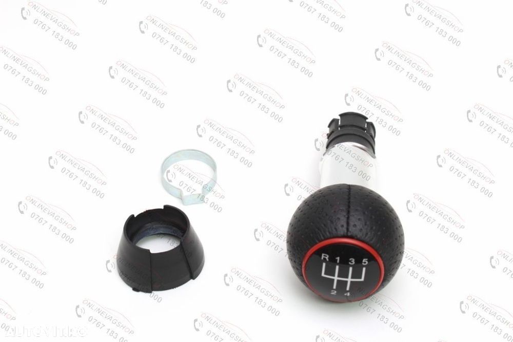 Nuca schimbator piele perforata model S-Line gaura 23mm in 5 viteze - 7