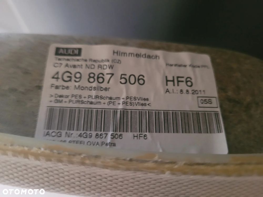 AUDI A6 C7 KOMBI AVANT PODSUFITKA 4G9867506 HF6 - 2