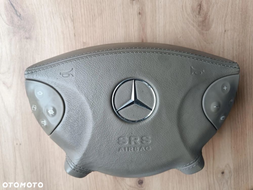 MERCEDES W211 AIRBAG KIEROWNICY PODUSZKA SKÓRZANA BEŻOWA BEŻ BANAN - 5