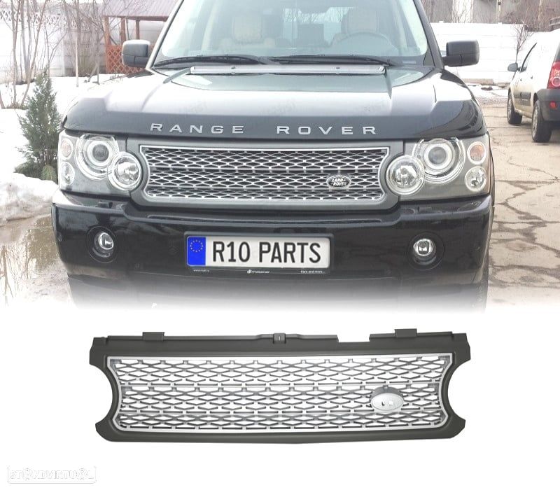 GRELHA FRONTAL RANGE ROVER VOGUE 06-09 LOOK SVA AUTOBIOGRAPHY CROMADA CINZA - 1