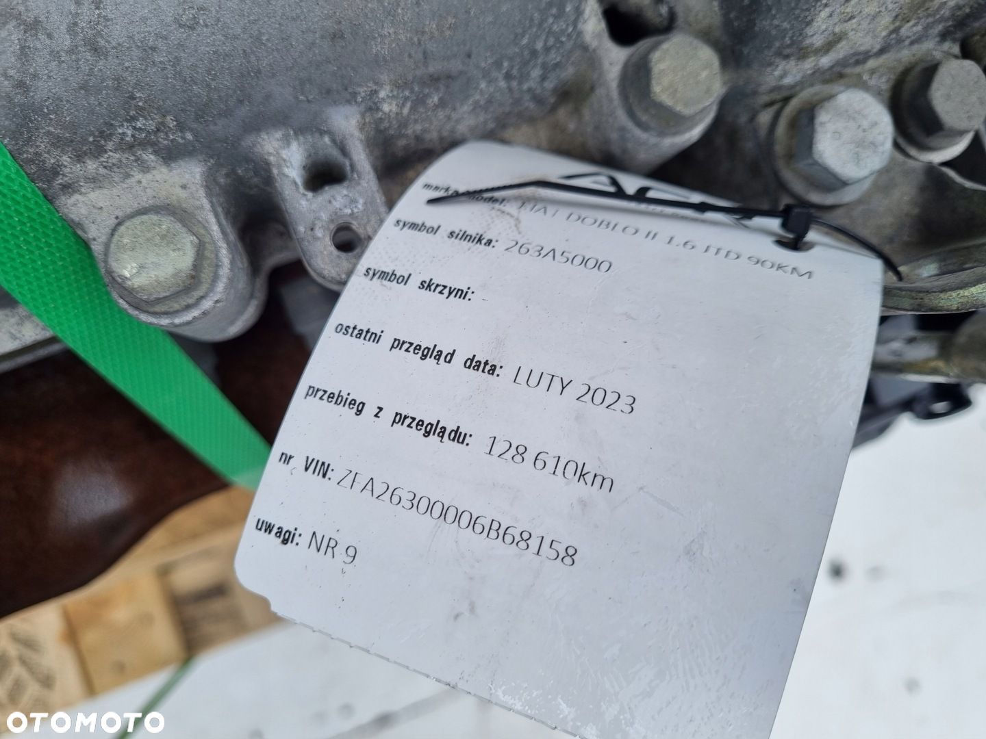 SILNIK KOMPLET Fiat Doblo II 1.6 JTD M-JET MULTIJET 128tyś 263A5000 - 2