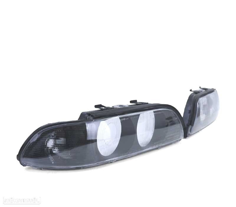 CAPAS DE FARÓIS FRONTAIS BMW E39 95-00 D2S BLACK SMOKED PRETO FUMADO ESCURECIDO - 4