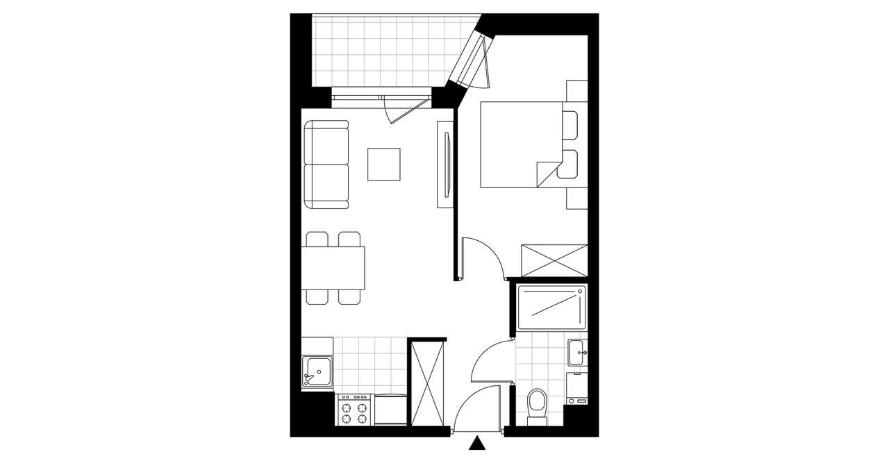 2-pokojowe mieszkanie 38m2 + loggia - Pełny obrazek: 3/23