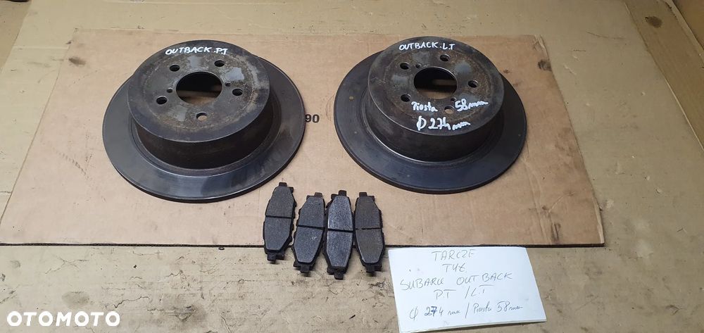 Tarcze hamulcowe klocki tył tylne Subaru Legacy IV Lift Outback 2.0 D - 1