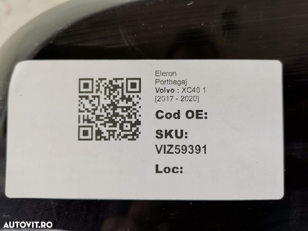 Eleron Portbagaj Volvo  XC40 1 2017 2018 2019 2020 2021 2022 Original - 8