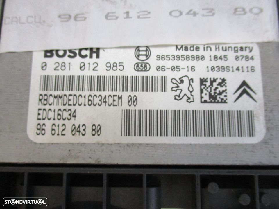 Centralina Motor Citroen C4 1.6 Hdi Bosch - 3