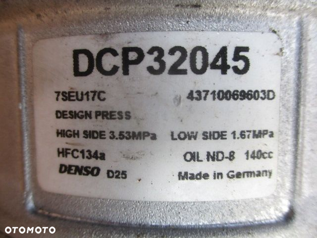 VW PASSAT B6 B7 SKODA AUDI SEAT SPRĘŻARKA KOMPRESOR KLIMATYZACJI DCP32045 - 4