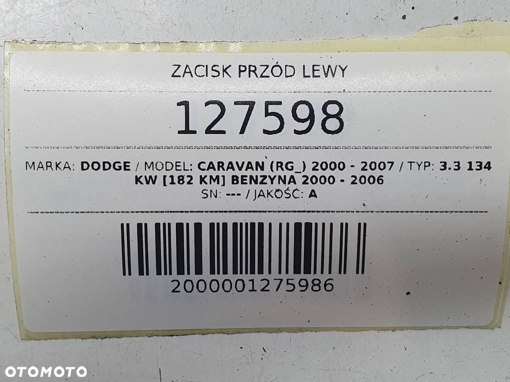 ZACISK HAMULCOWY PRZÓD LEWY DODGE CARAVAN 2004 3.3 B - 7