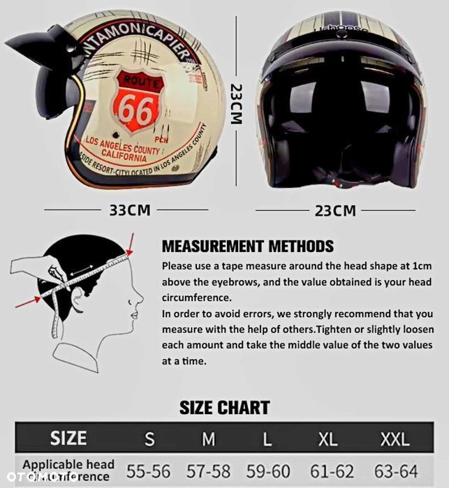 Kask motocyklowy route66 retro vintage - 4