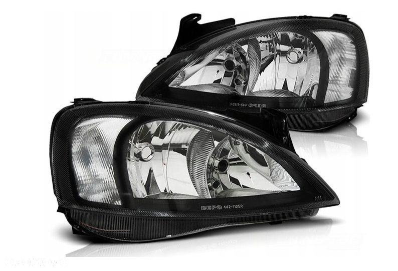 Lampy Reflektory OPEL CORSA C 00-06 BLACK DEPO - 1