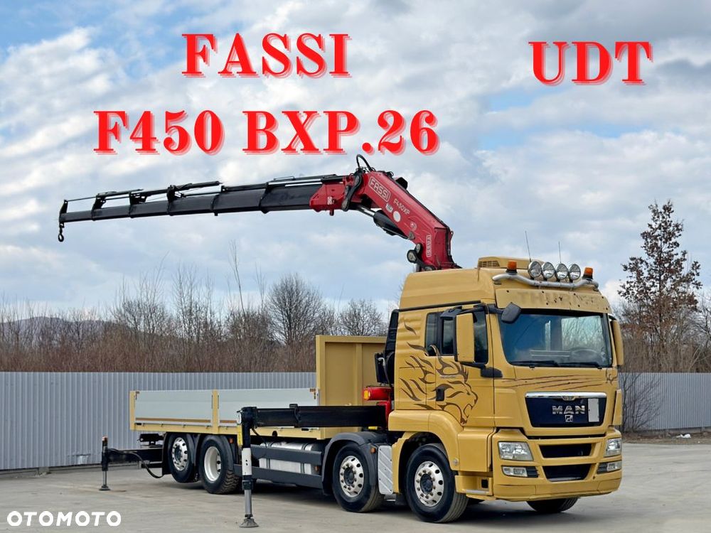 MAN TGS 35.480 * SKRZYNIA 6,50 m + FASSI F450 BXP.26 + PILOT *8x2* STAN BDB - 1