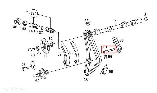 MERCEDES M102 Pin trzpien prowadnicy lancucha rozrzadu OE - 2