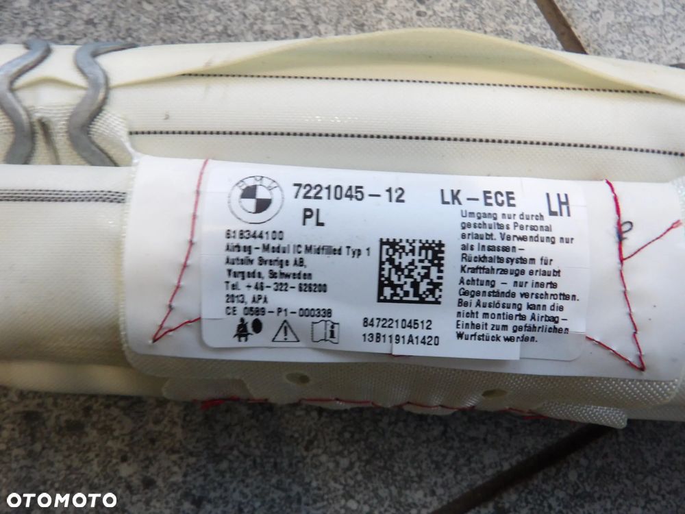 BMW - F20,F21,F30 - PODUSZKA , KURTYNA AIRBAG - PRAWA/LEWA - CENA ZA 1 SZT - 7221045  7221046 - 2