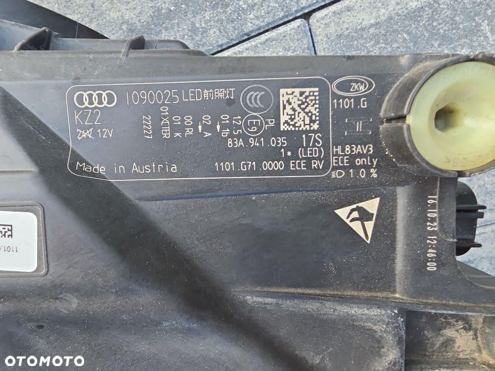 AUDI Q3 83A Lampa lewa przód Full Led Matrix HD 83A941035 Chrom 2023 - 9